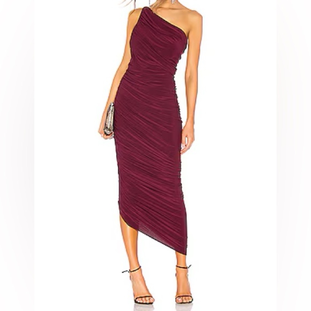NWT Norma Kamali One-Shoulder Plum Dress